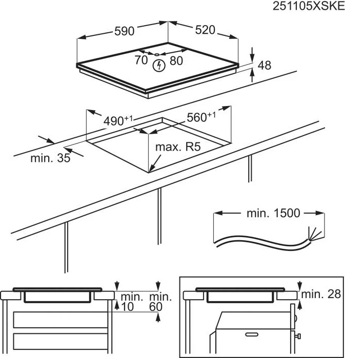 AEG TM64IA00CL inductiekookplaat - 60cm