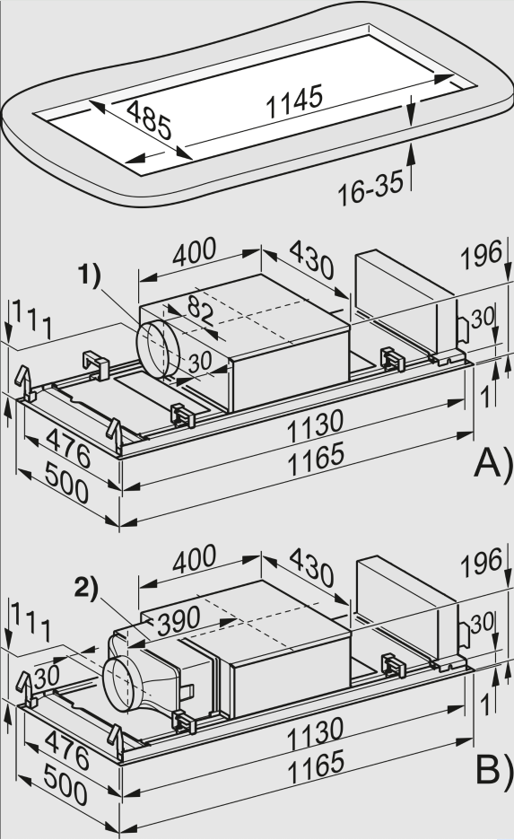 MIELE DAC4240WSMA plafonddampkap - 115cm