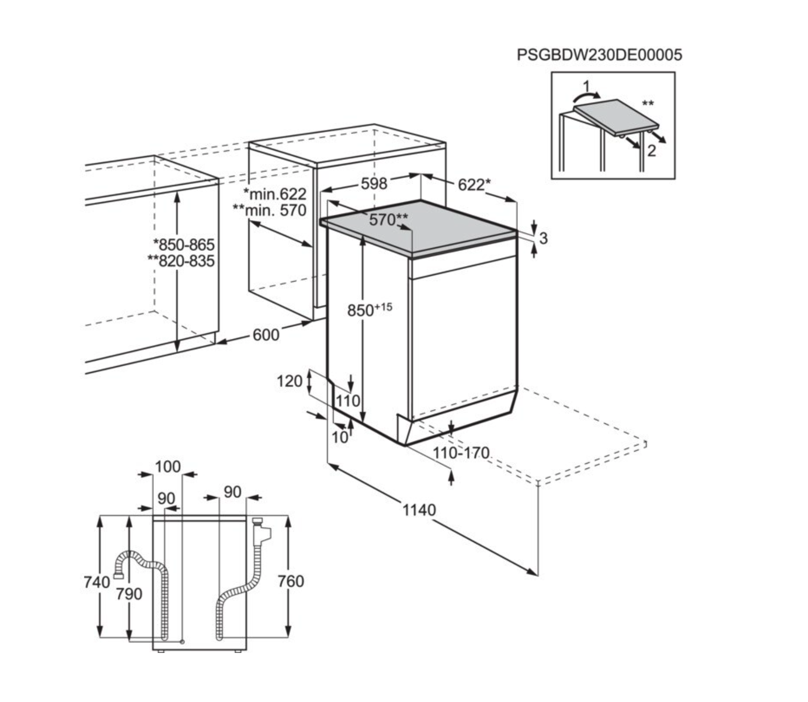 AEG FFB64627ZW 6000 vrijstaande vaatwasser