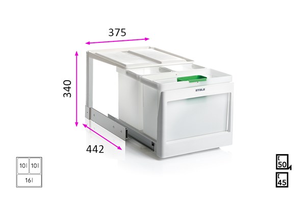 RC 08RC0004 EKO-3SK telescopische afvalemmer RC 08RC0004 EKO-3SK telescopische afvalemmer