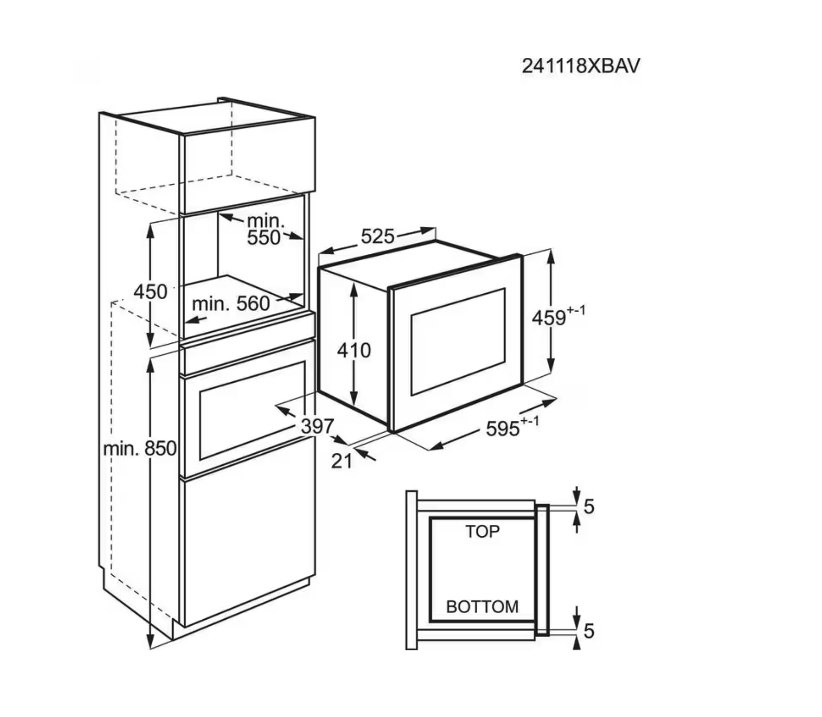 AEG TB6SM261FB 6000 microgolfoven - 45cm