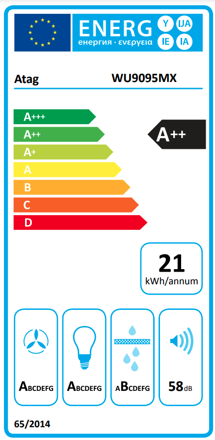 ATAG WU9095MX inbouw dampkap - 90cm