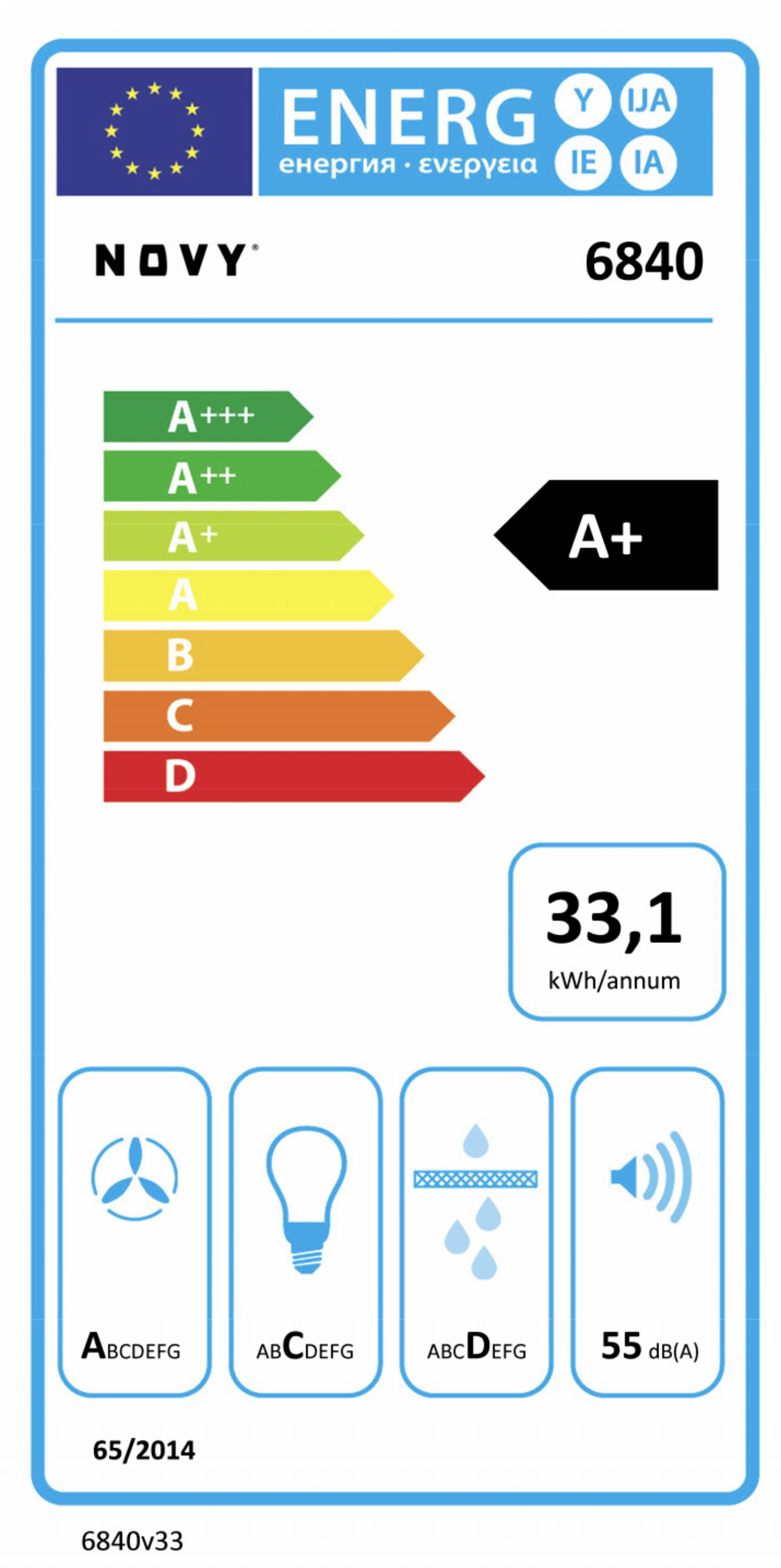 NOVY 6840 Pureline plafonddampkap - 120cm