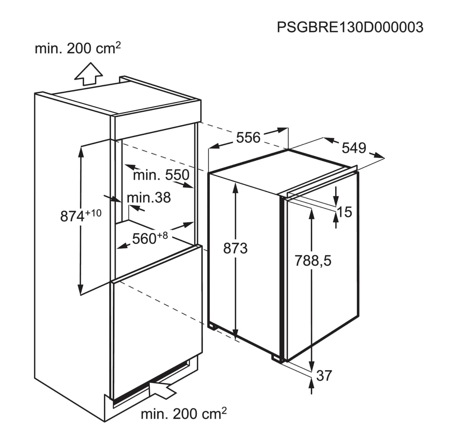 AEG TSK5O881DF 5000 koelkast zonder vriesvak - 88cm