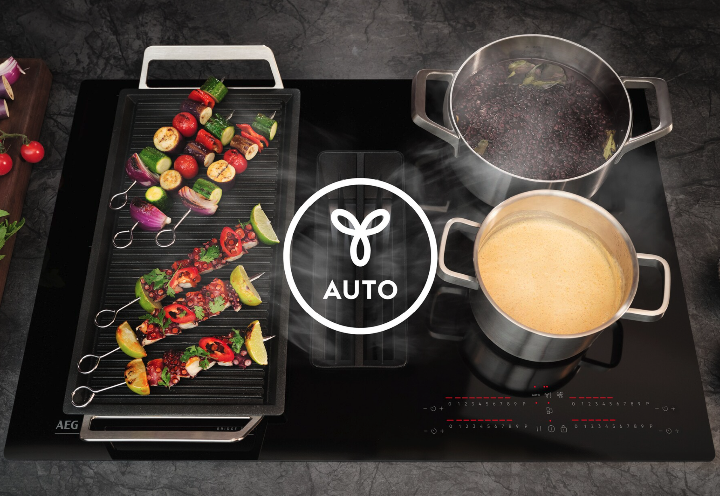 AEG TH84CB03CB 6000 kookplaat met afzuiging - 80cm