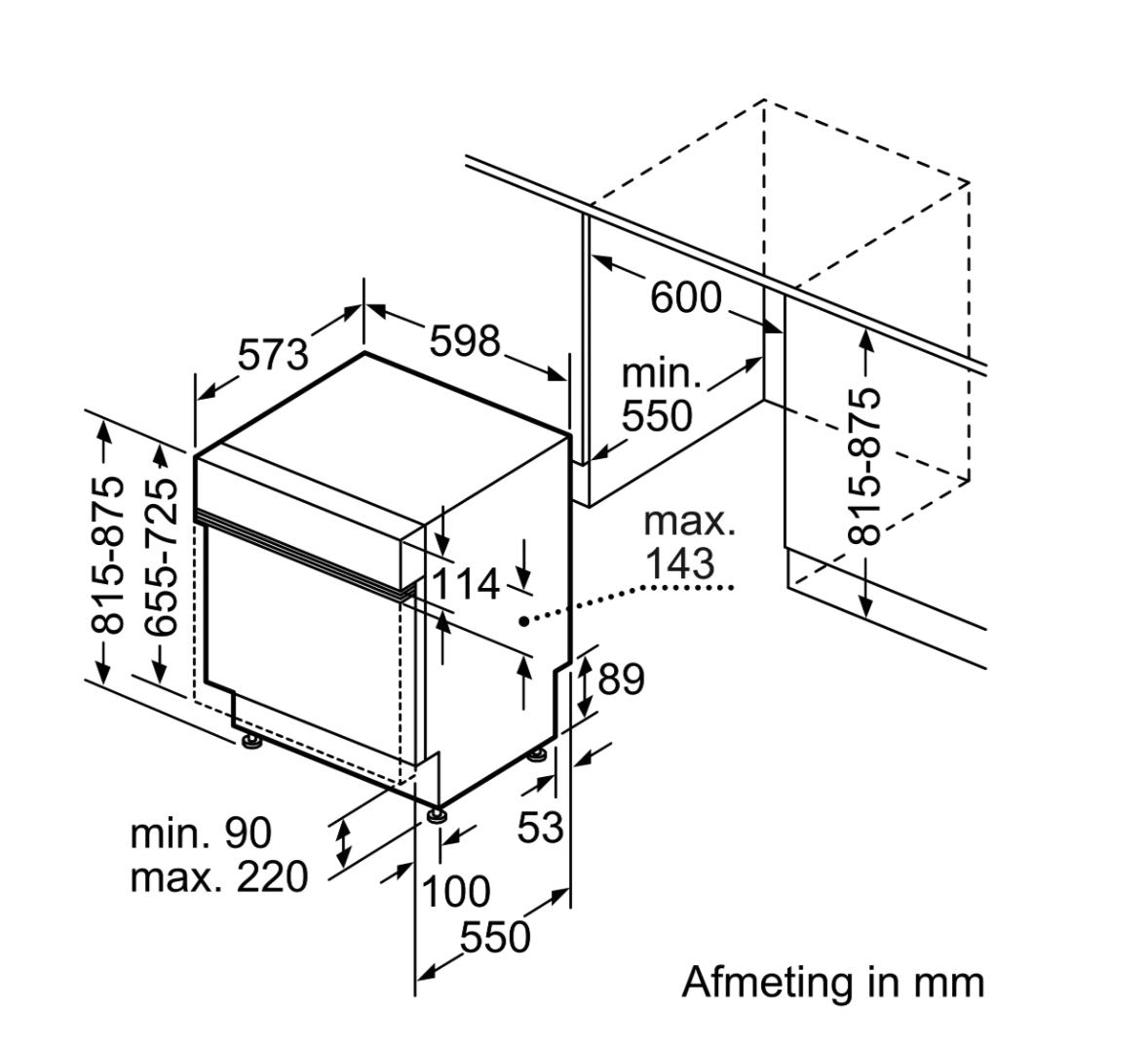 SIEMENS SN53ES22CE iQ300 vaatwasser met bedieningspaneel