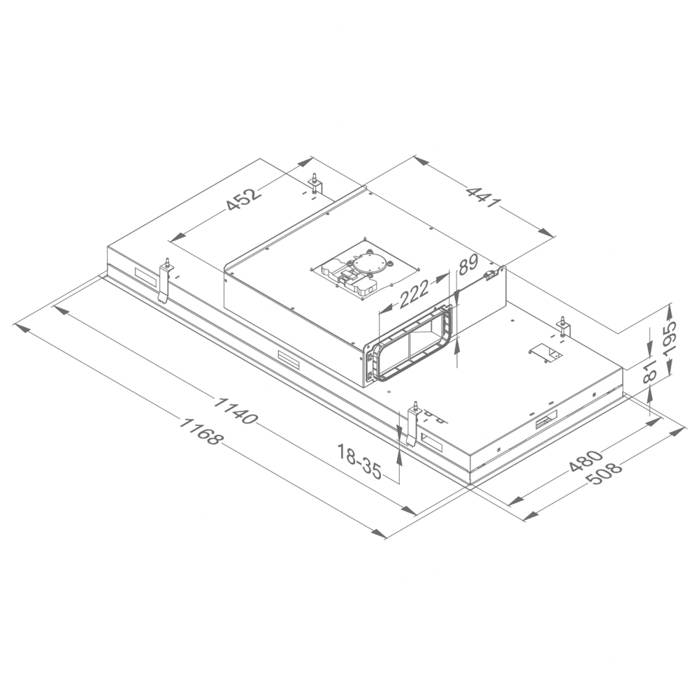 NOVY 6821 Pureline Compact plafonddampkap - 120cm