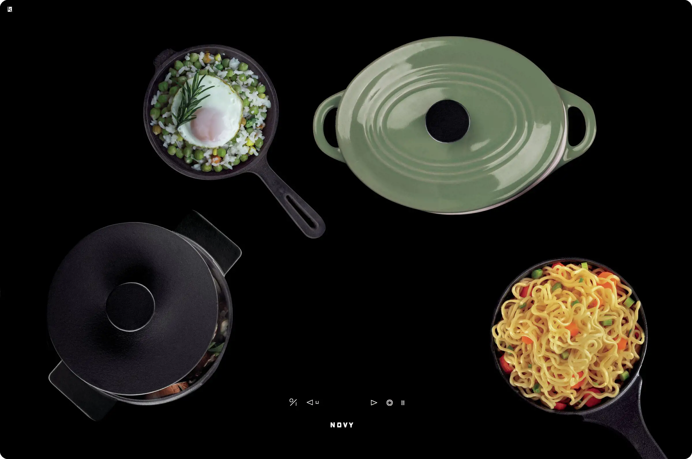 NOVY 1112 vitrokeramische kookplaat - 78cm