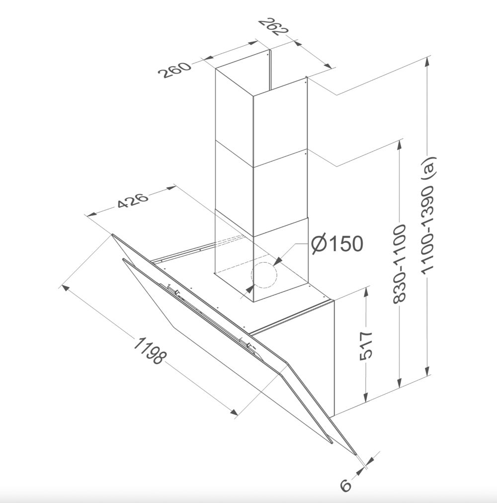 NOVY 7841 Vision headfree dampkap - 120cm