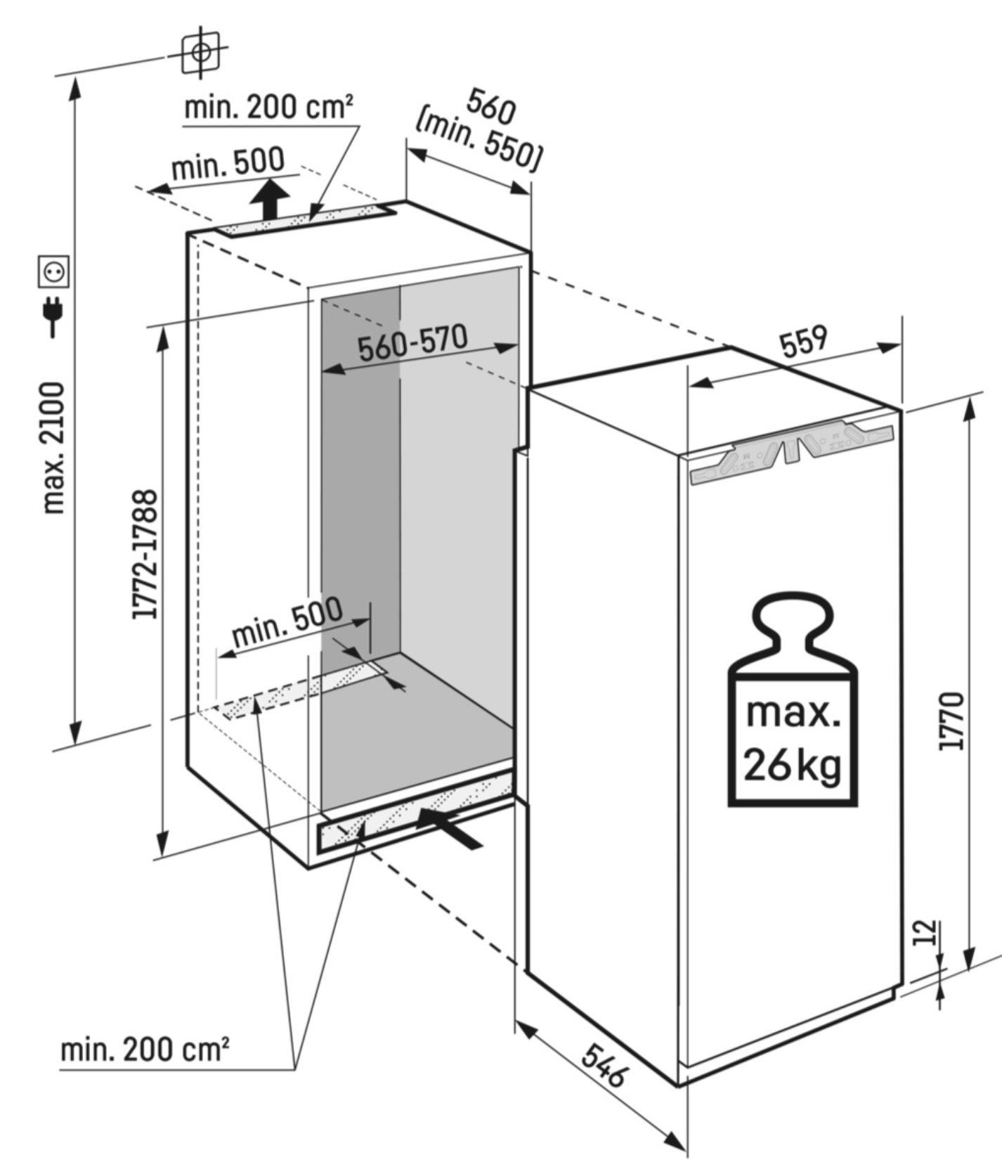 LIEBHERR IRBBI515122 koelkast met vriesvak - 178cm