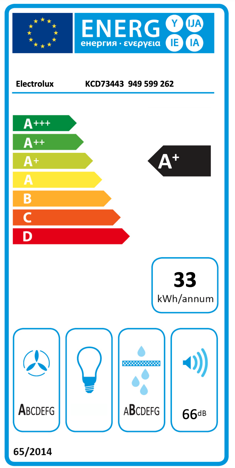 ELECTROLUX KCD73443 600 kookplaat met afzuiging - 71cm
