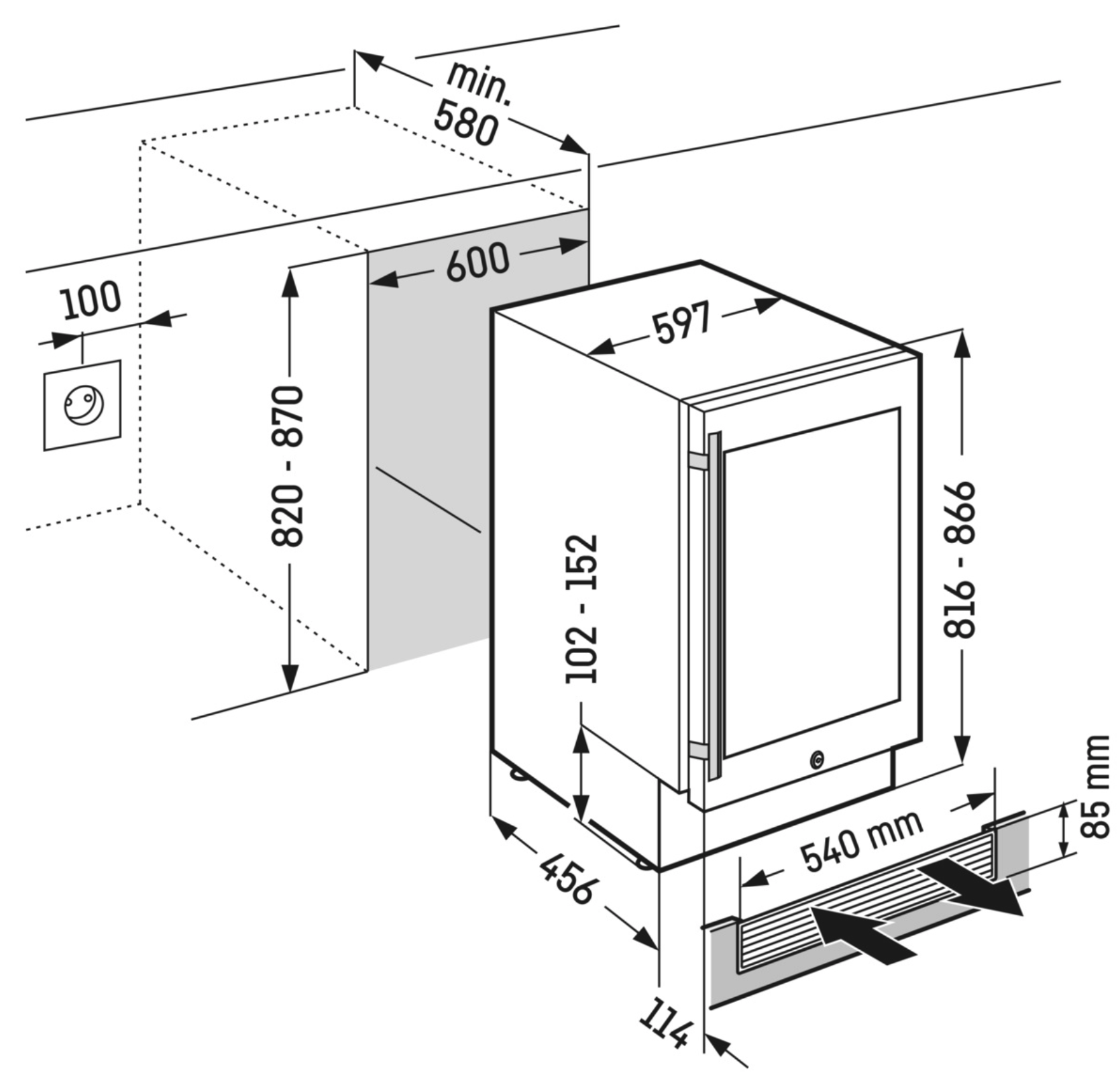LIEBHERR UWTES167226 integreerbare wijnklimaatkast