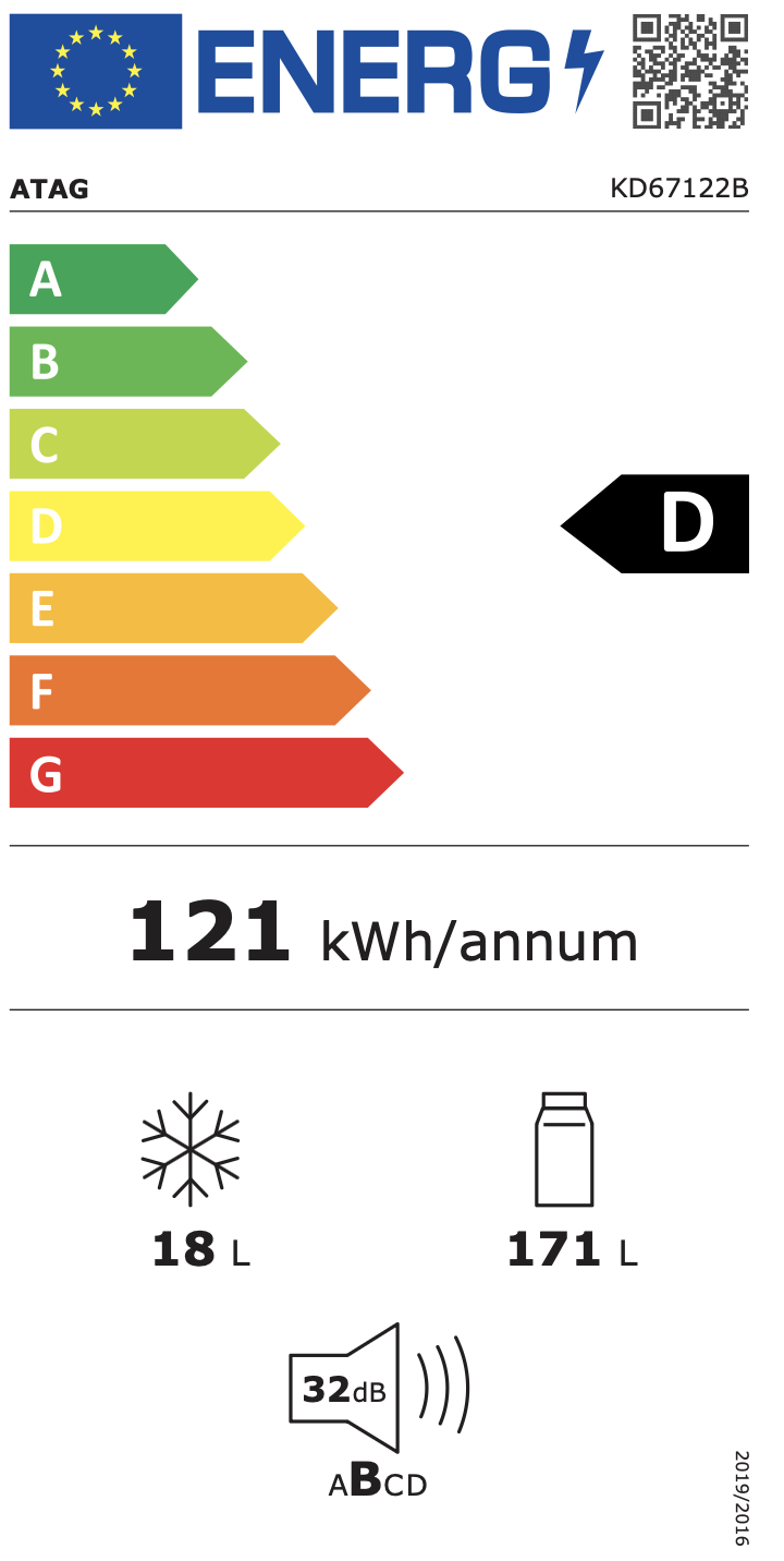 ATAG KD67122A koelkast zonder vriesvak - 122cm