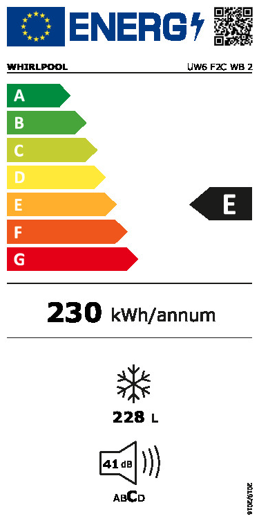 WHIRLPOOL UW6F2CWB2 vrijstaande vriezer - 167cm WHIRLPOOL UW6F2CWB2 vrijstaande vriezer - 167cm