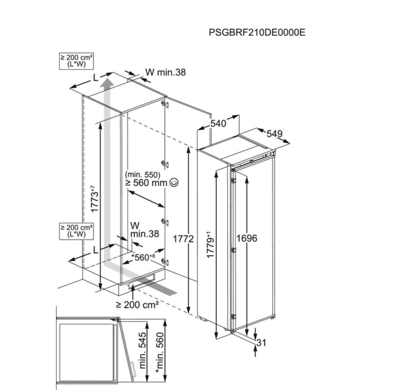 ELECTROLUX ERD6DD18S 600  koelkast zonder vriesvak - 177cm