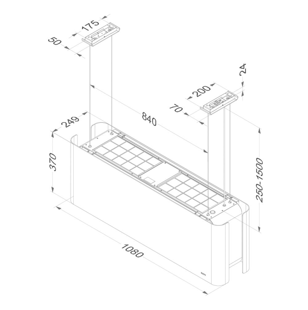 NOVY 7552 eilanddampkap - 108cm