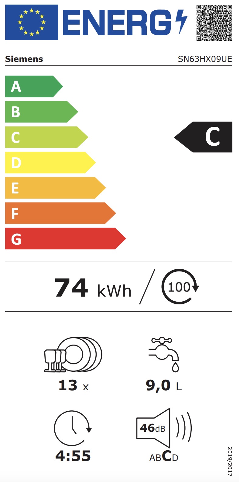 SN63HX09UE IQ300 vaatwasser volledig integreerbaar