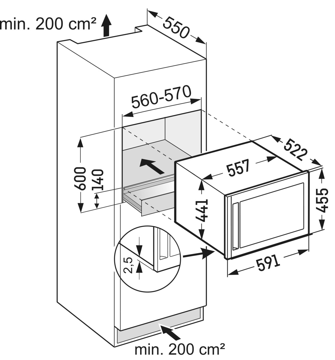 LIEBHERR WKEES55326 integreerbare wijnklimaatkast
