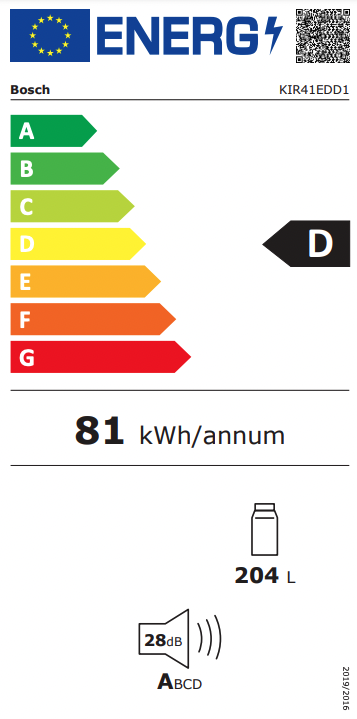 BOSCH KIR41EDD1 SERIE 6 koelkast zonder vriesvak - 122cm