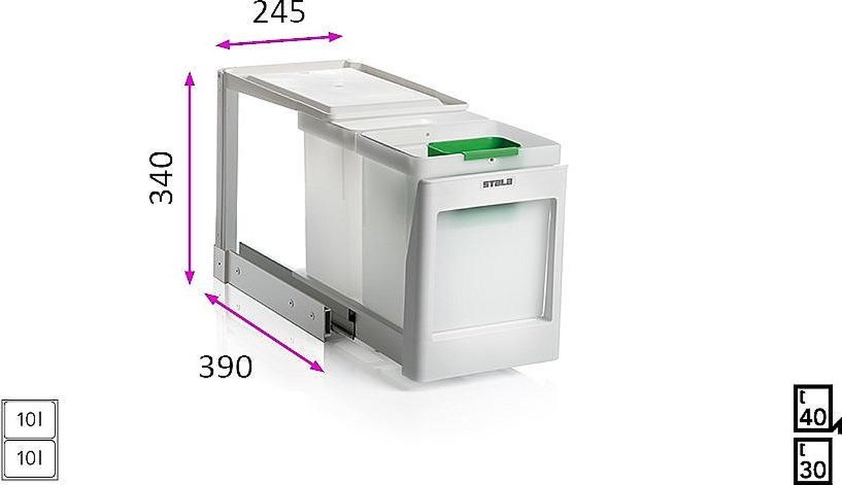 RC 08RC0002 EKO-2PK telescopische afvalemmer RC 08RC0002 EKO-2PK telescopische afvalemmer