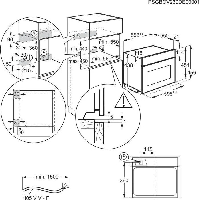 AEG OO5NK40PM 5000 microgolfoven - combi - 45cm