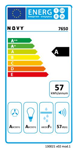 NOVY 7650 Flatline eilanddampkap - 100cm