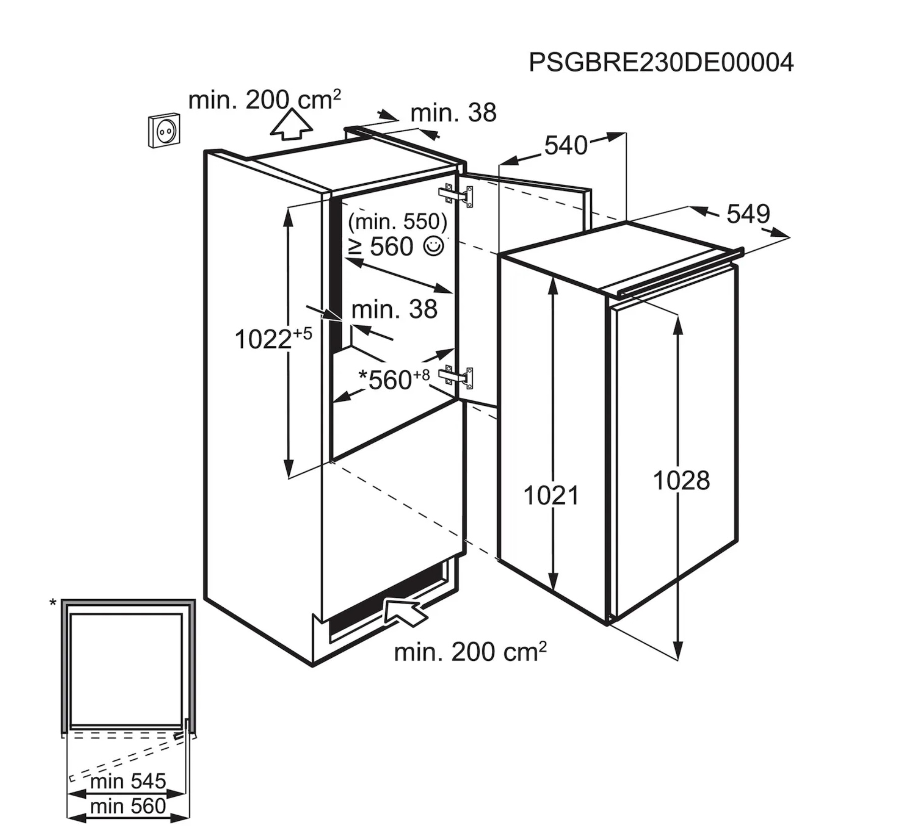 AEG TSK5O101ES 5000 koelkast zonder vriesvak  - 102cm