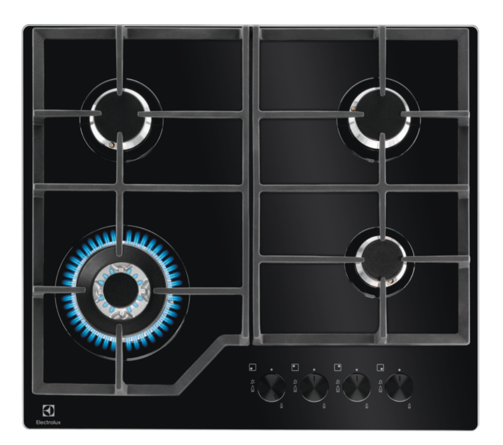 ELECTROLUX KGG6436K 600 gaskookplaat - 60cm