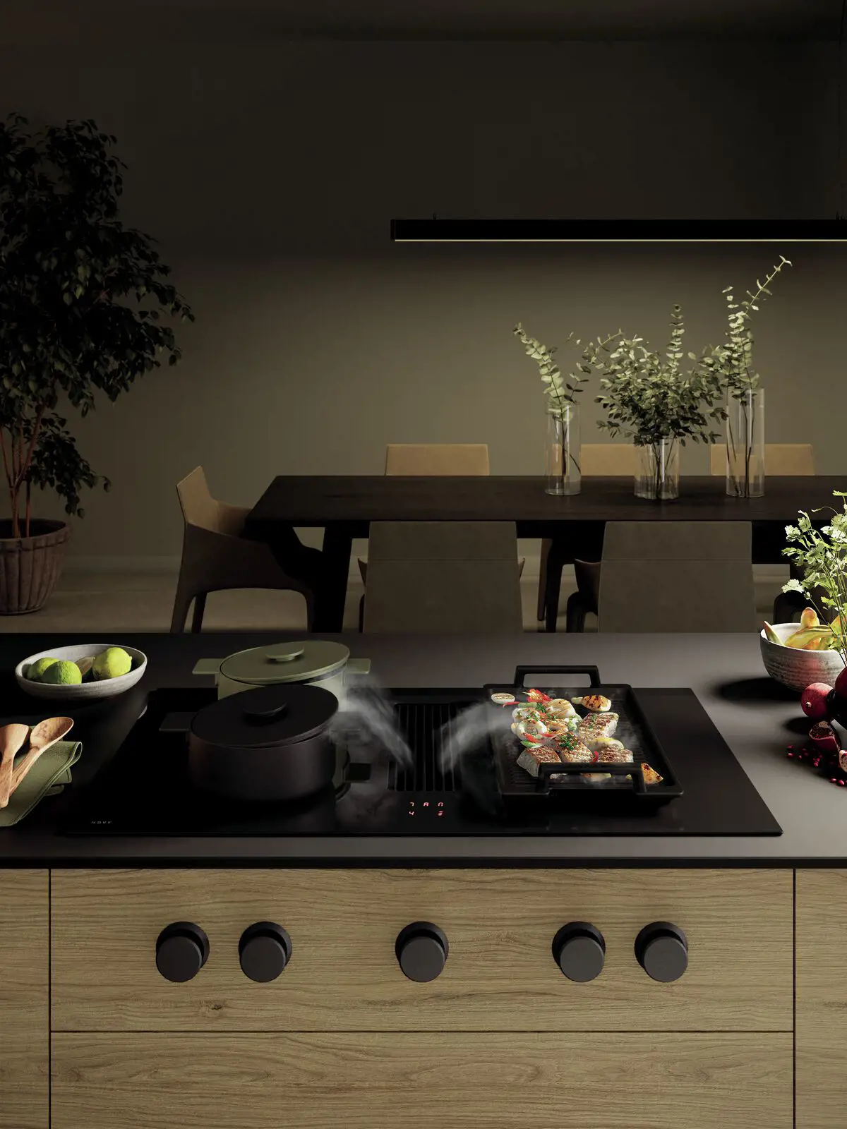 NOVY 1866 EASY kookplaat met afzuiging - 90cm