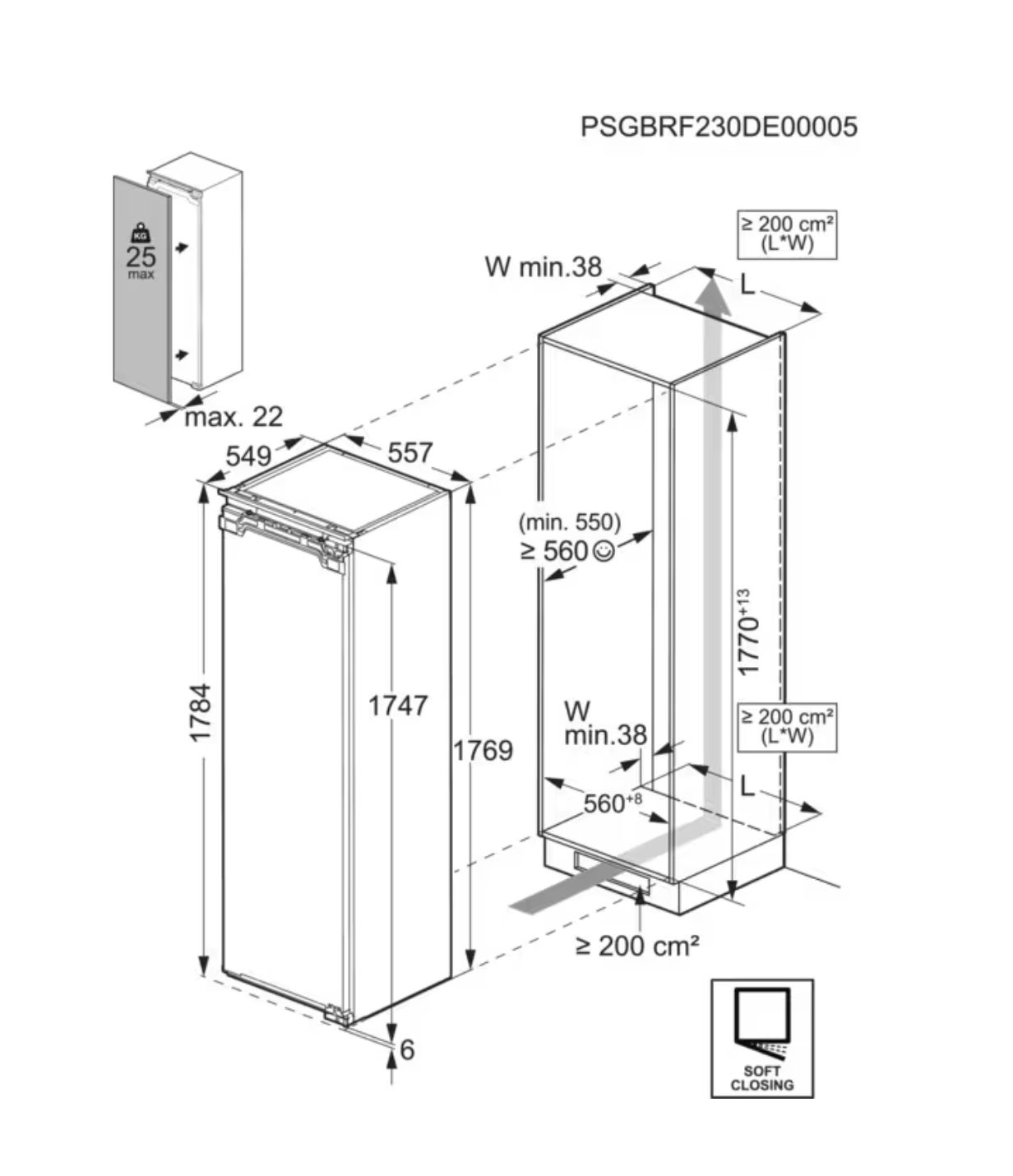AEG TK6FS181BC 6000 koelkast zonder vriesvak - 178cm
