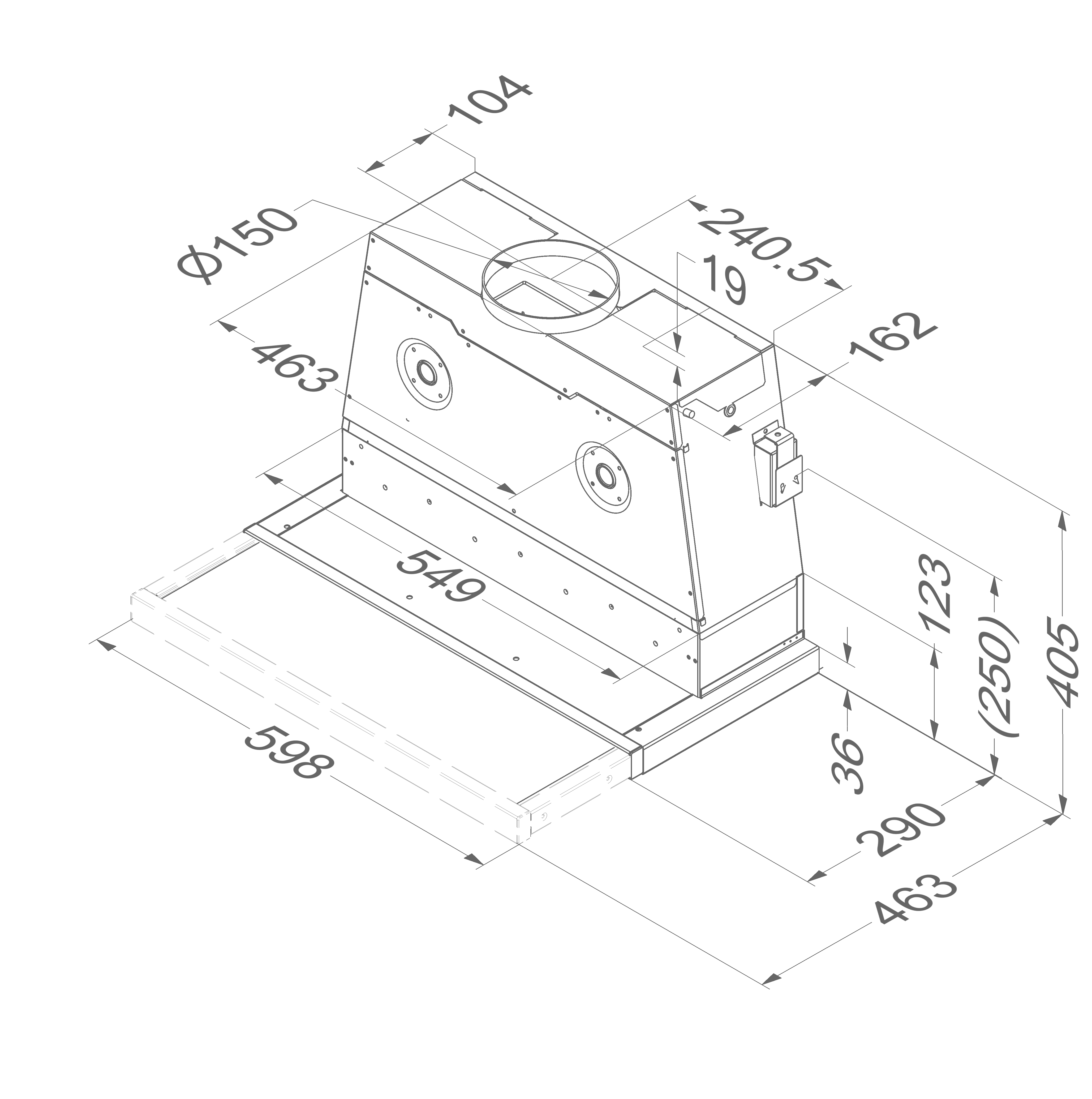 NOVY 662 telescopische dampkap - 60cm