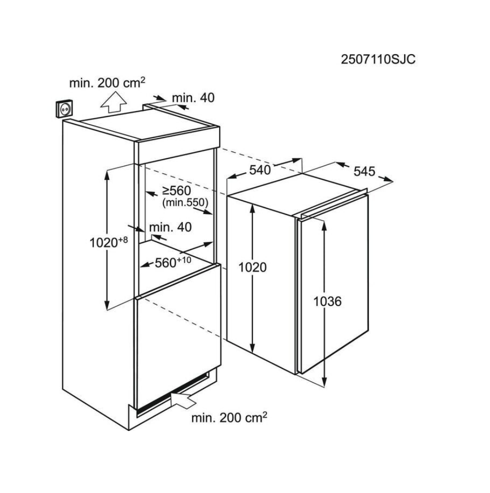 AEG TK3SS101DC 5000 koelkast zonder vriesvak  - 103cm