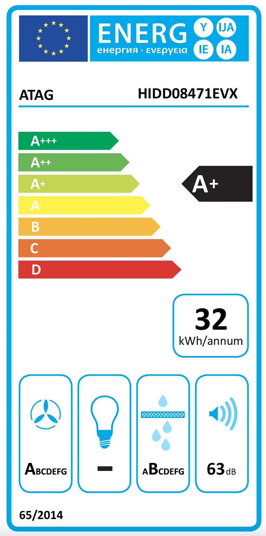 ATAG HIDD08471EVX kookplaat met afzuiging - 80cm
