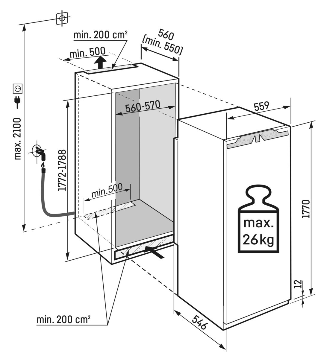 LIEBHERR SIFNBSDI518822 inbouw vriezer