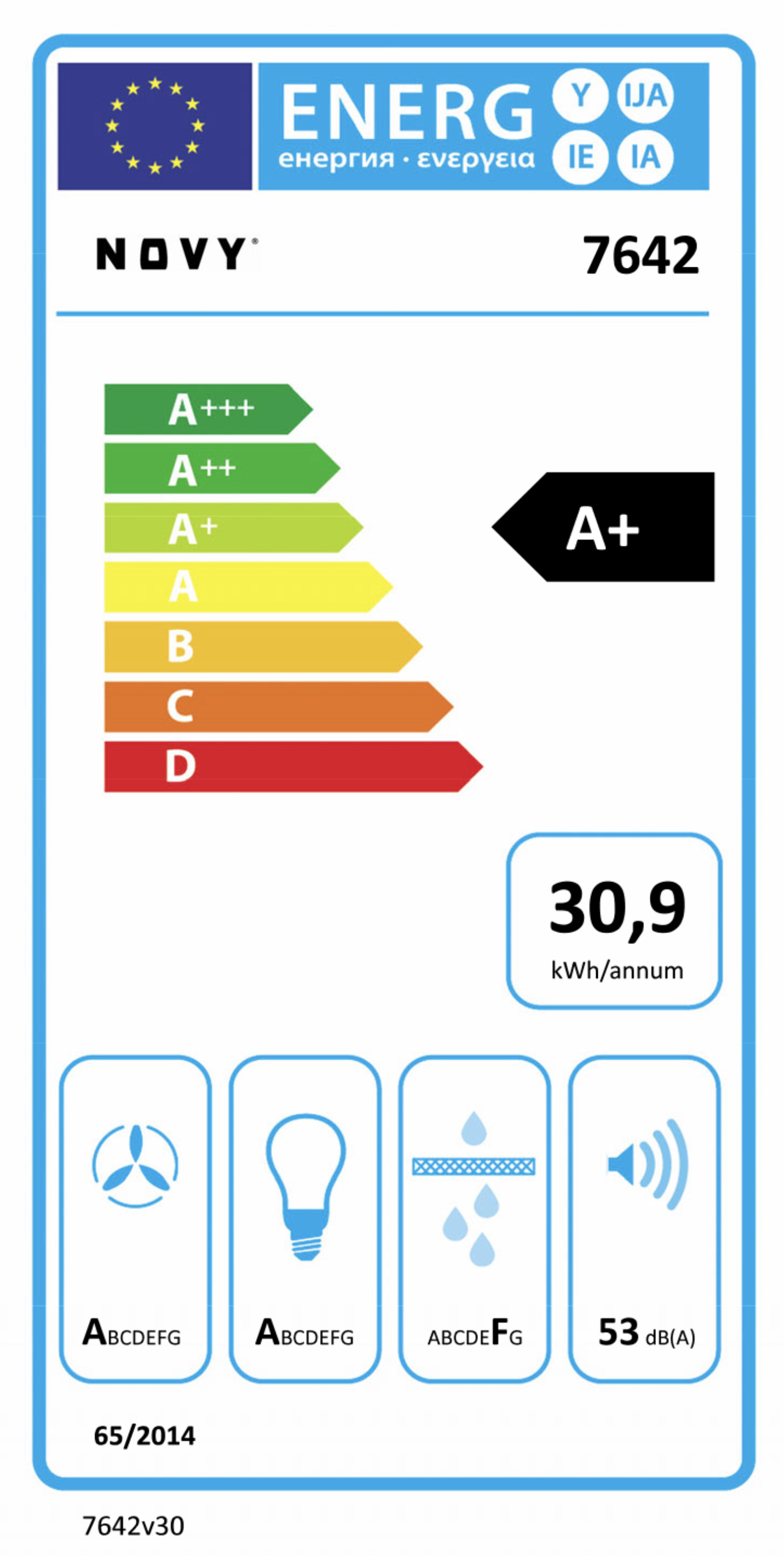 NOVY 7642 Flatline eilanddampkap - 90cm