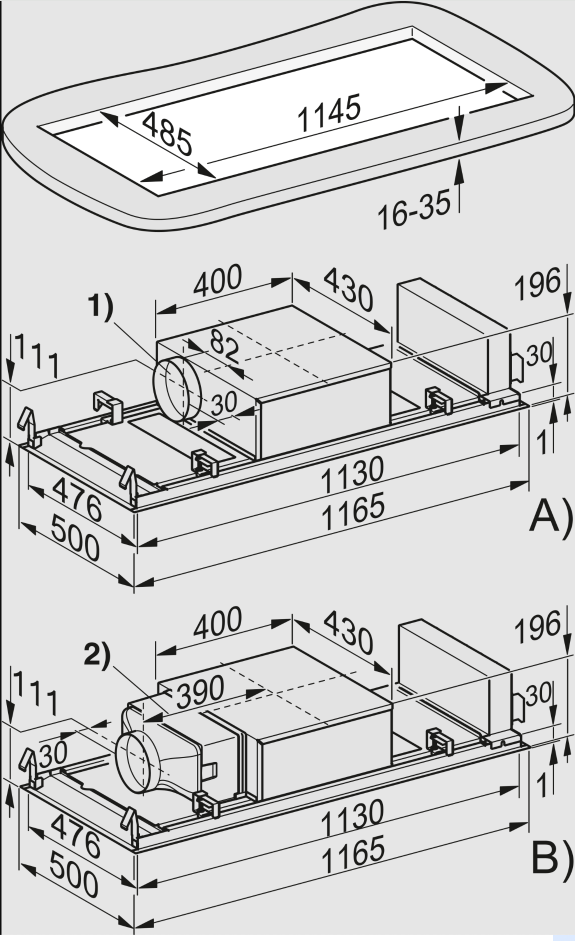 MIELE DAC2240WSMA plafonddampkap - 115cm