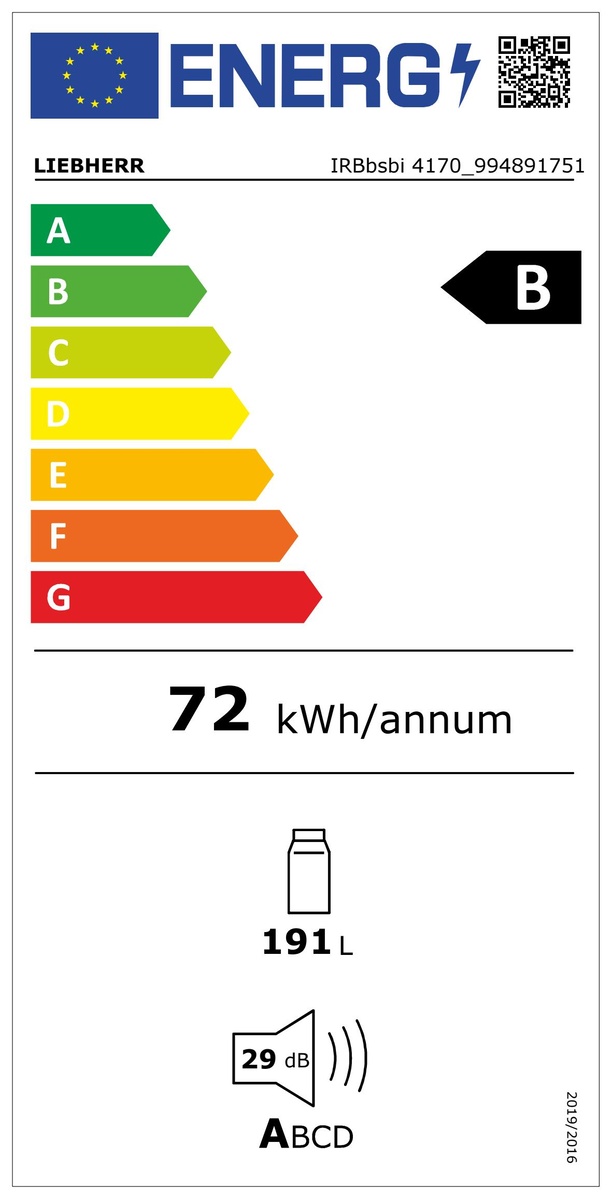 LIEBHERR IRBBSBI417022 koelkast zonder vriesvak - 122cm