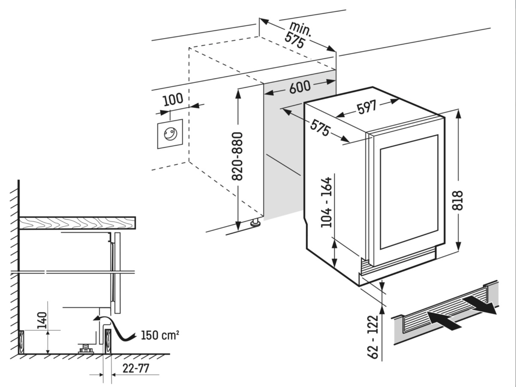 LIEBHERR UWGBI368220 onderbouw wijnkoelkast