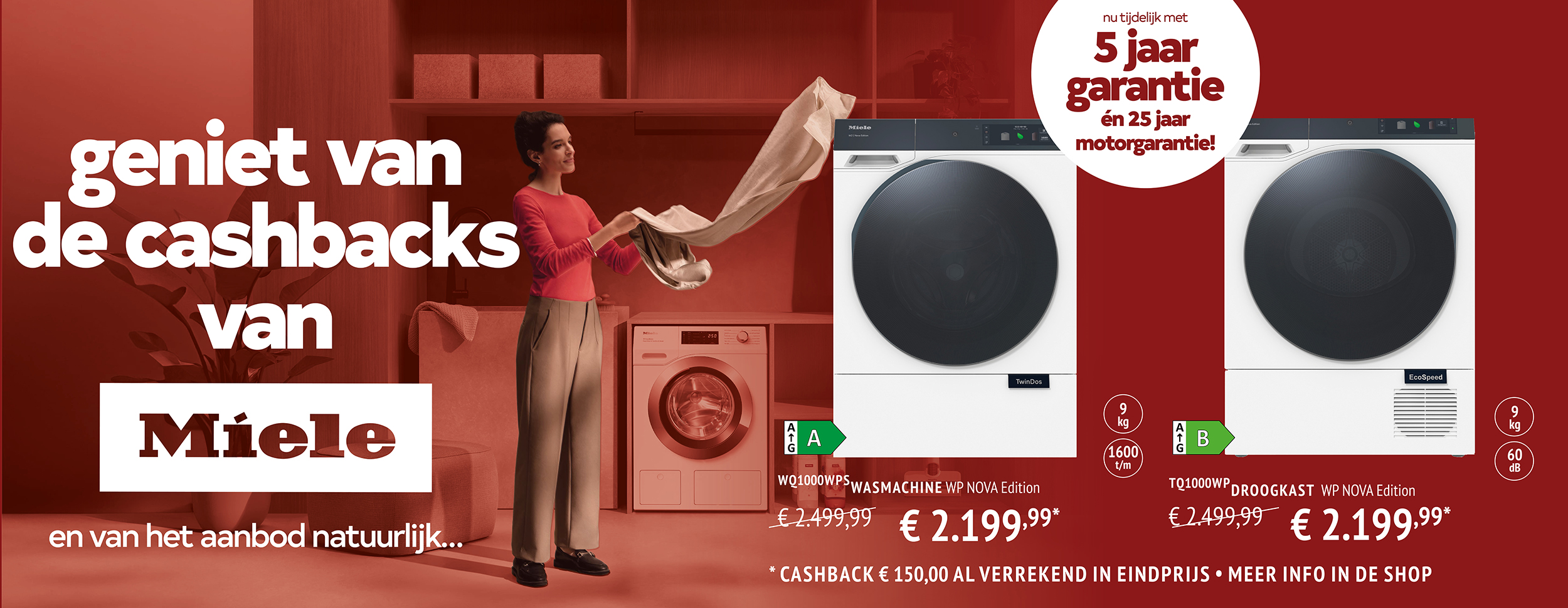 Geniet van de cashbacks van Miele