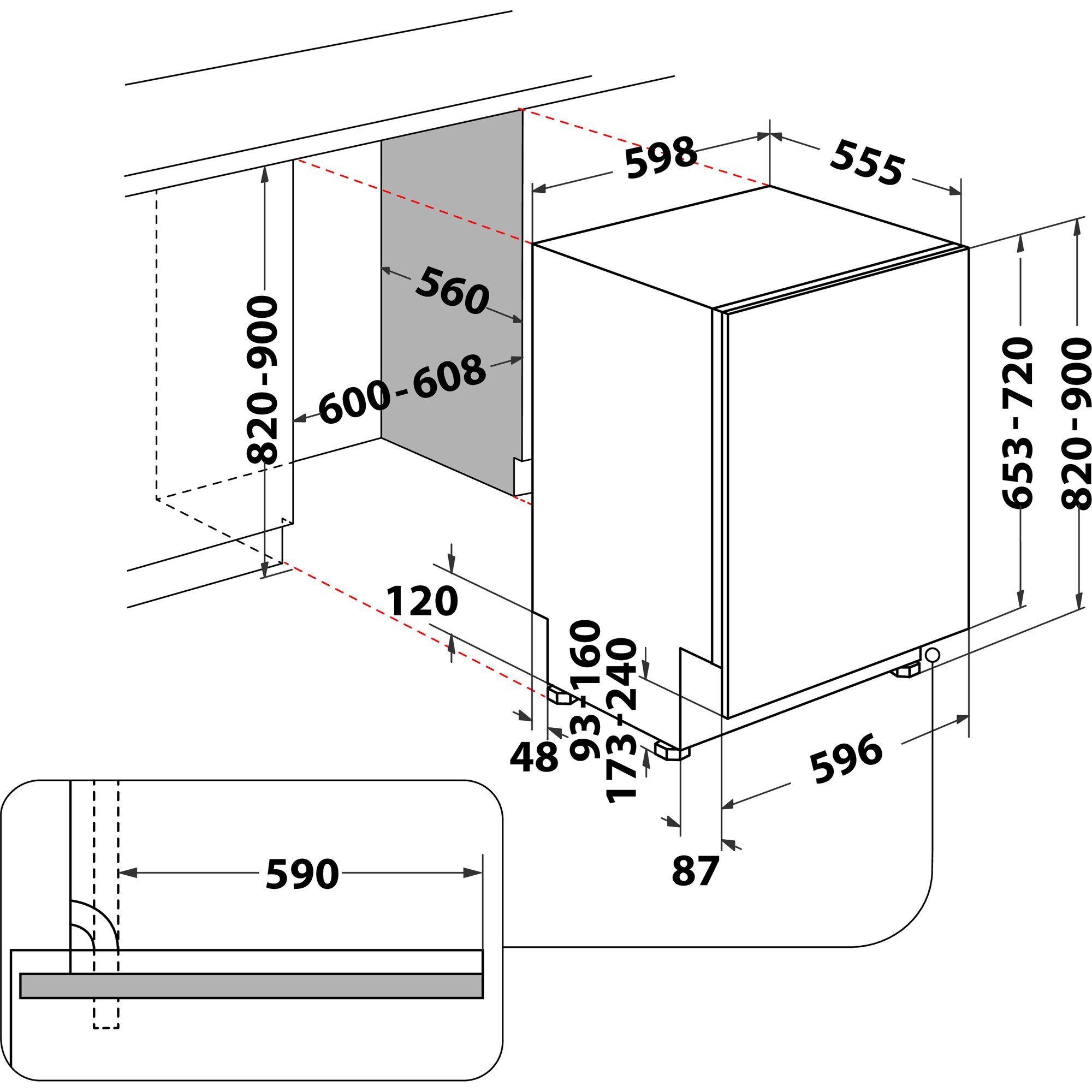 WHIRLPOOL W0ID751AX vaatwasser volledig integreerbaar WHIRLPOOL W0ID751AX vaatwasser volledig integreerbaar
