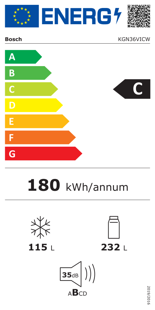 BOSCH KGN36VICW vrijstaande koel-/vriescombinatie