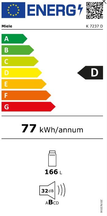 MIELE K7237D koelkast zonder vriesvak - 102cm