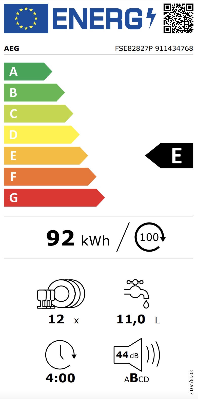 AEG FSE82827P 9000 vaatwasser volledig integreerbaar