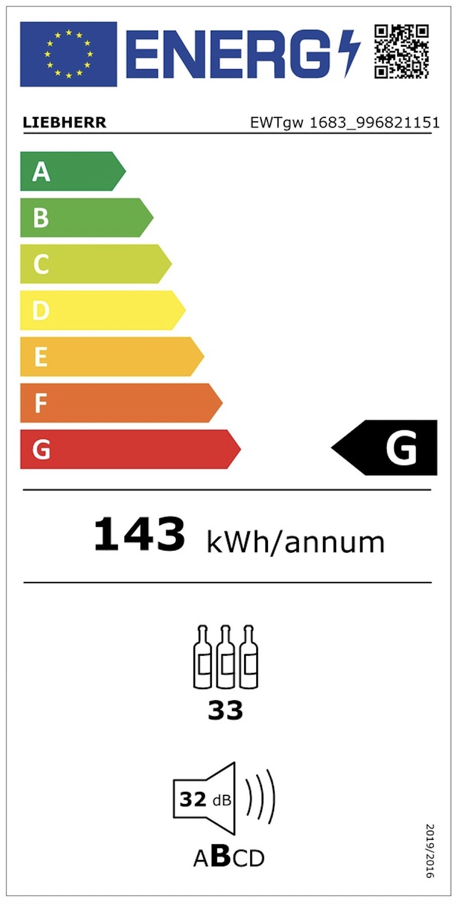 LIEBHERR EWTGW168326 integreerbare wijnklimaatkast