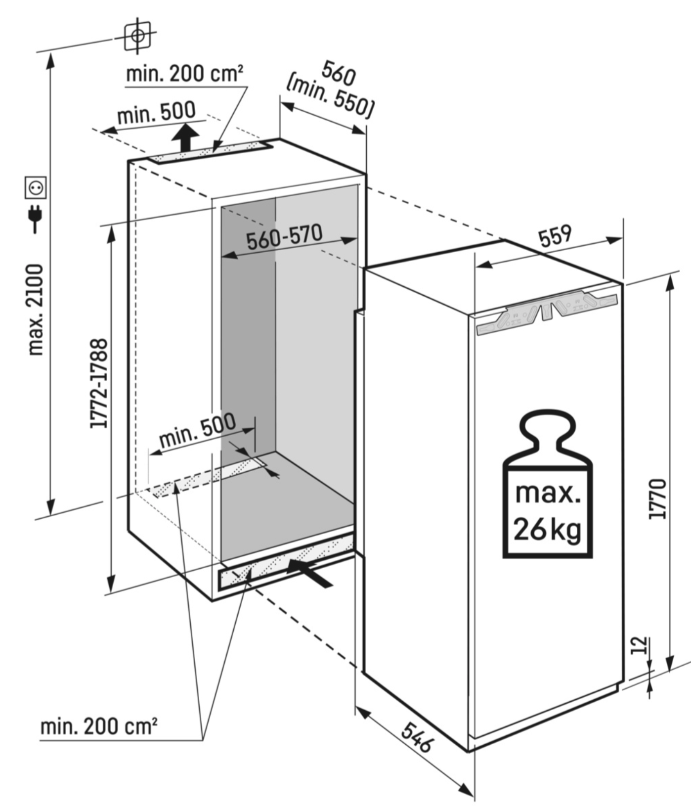 LIEBHERR IRBBI515020 koelkast zonder vriesvak - 177cm
