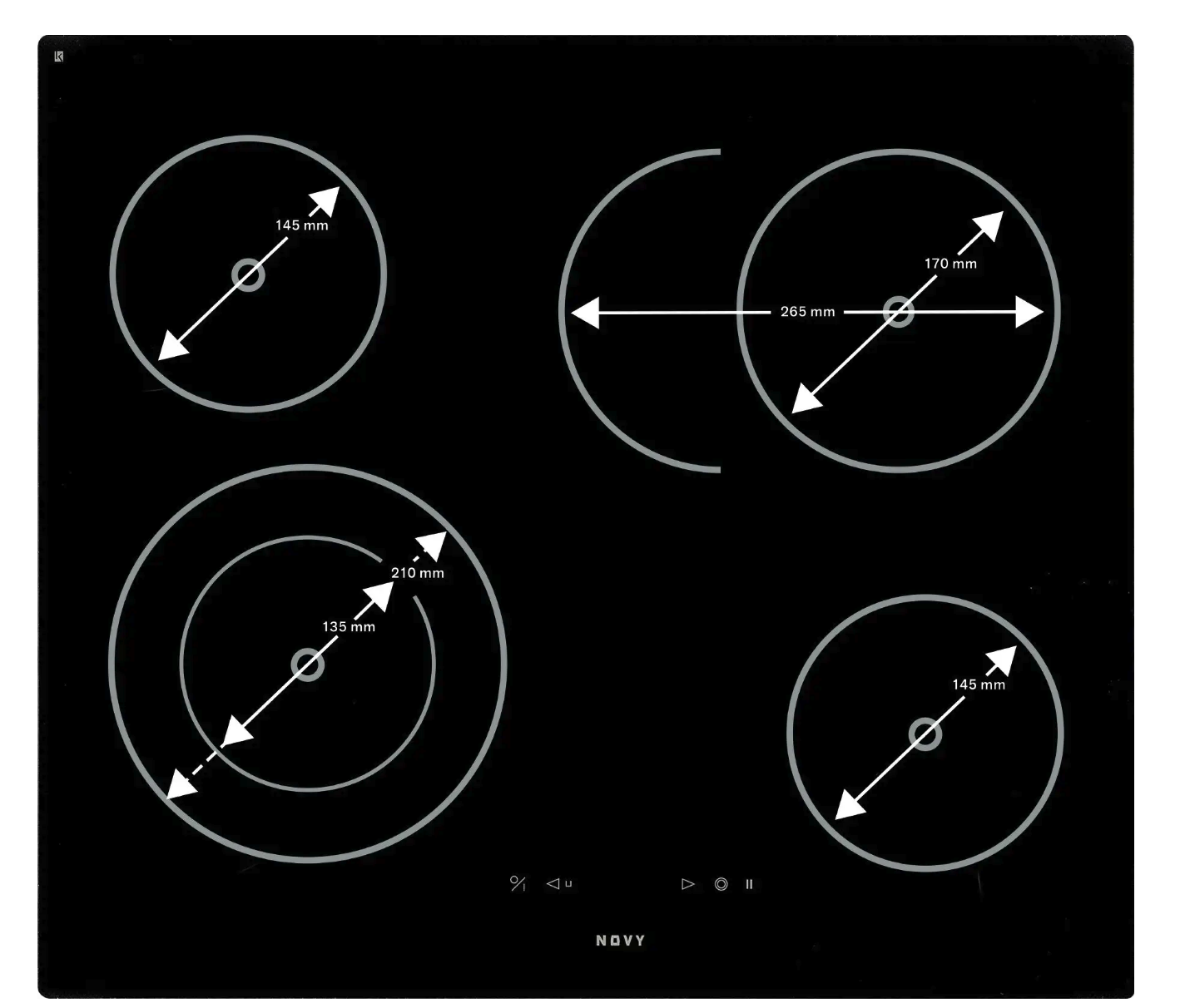 NOVY 1102 vitrokeramische kookplaat - 60cm
