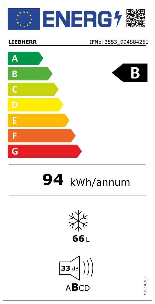 LIEBHERR IFNBI355322 inbouw vriezer