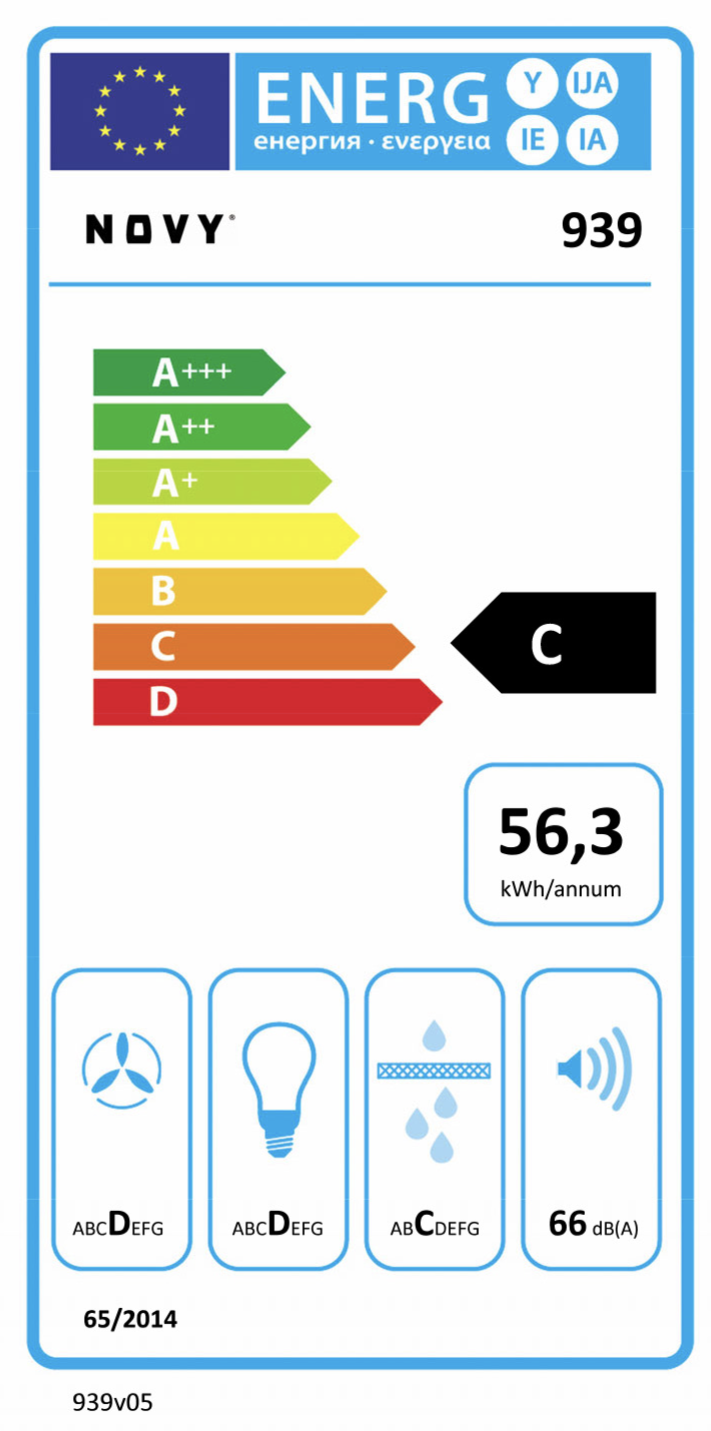 NOVY 939 onderbouw dampkap - 90cm