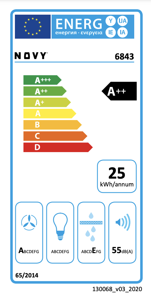 NOVY 6843 Pureline plafonddampkap - 120cm
