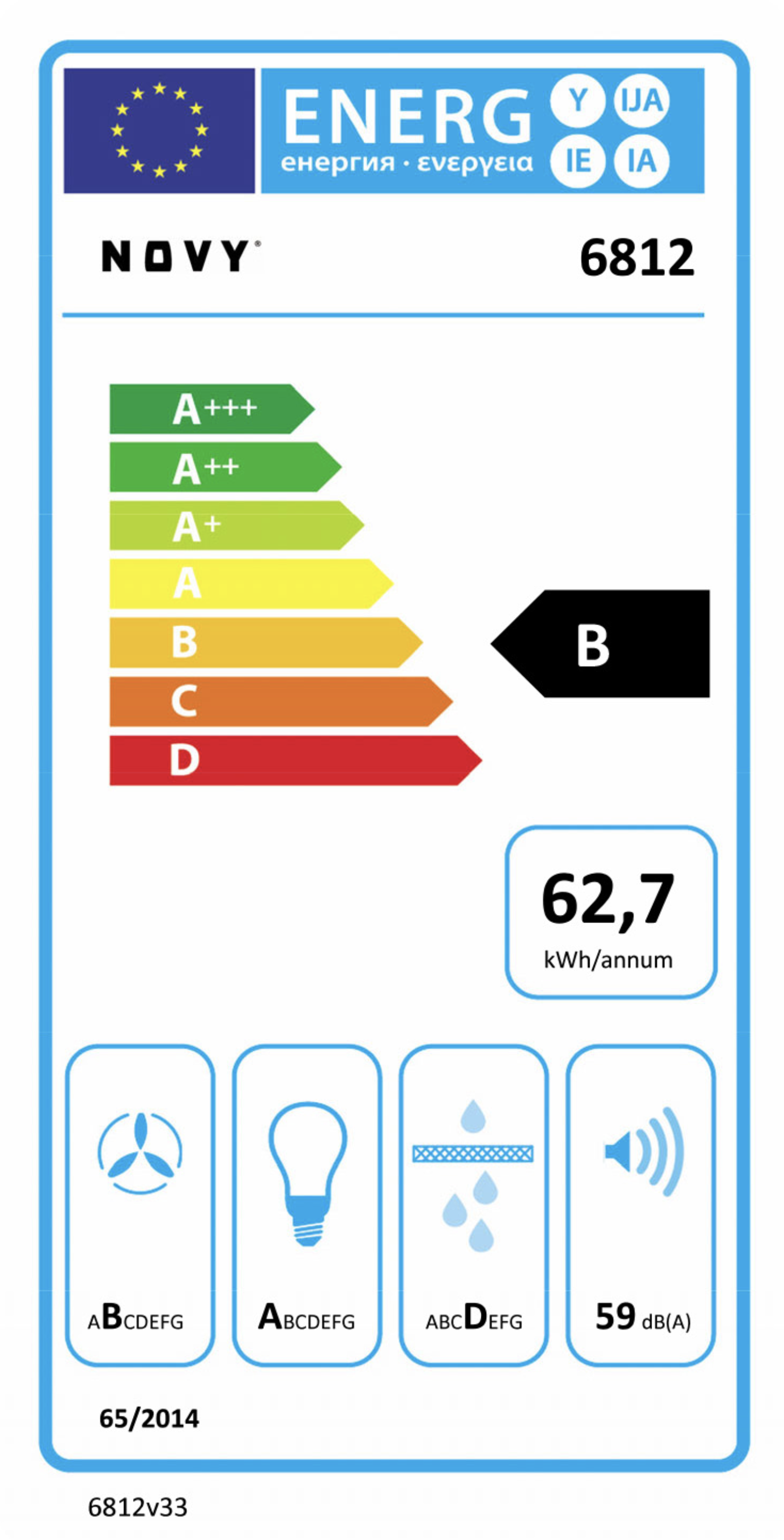 NOVY 6812 Pureline Compact plafonddampkap - 90cm